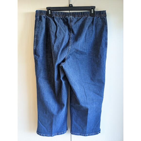 White Stag Women's Wide Leg High Rise Back Elastic Waist Blue Denim Jeans Sz 18 - Picture 2 of 3